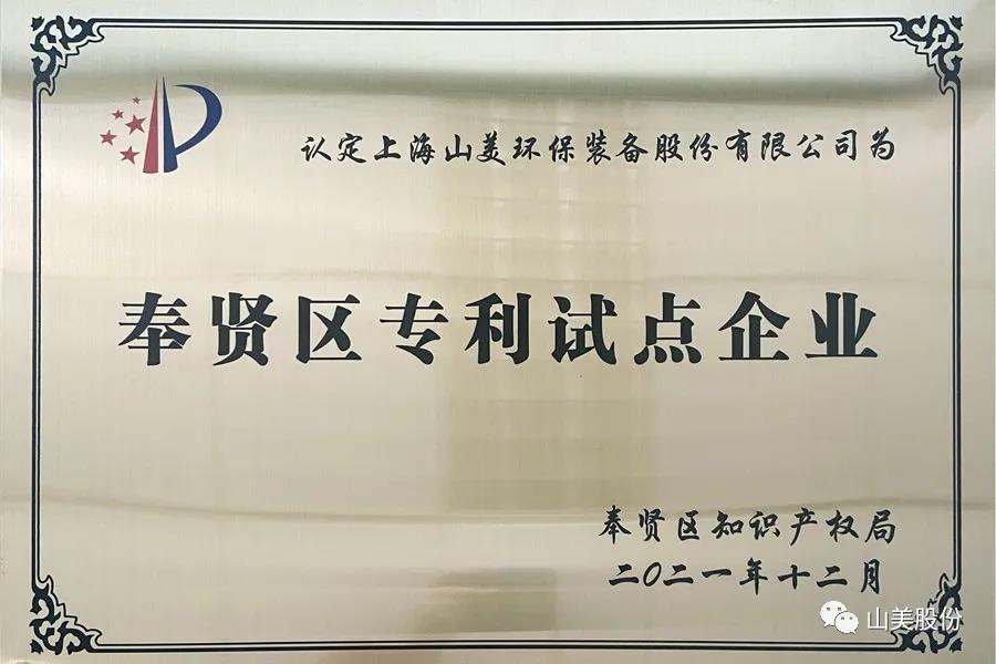榮譽接踵而至，上海山美股份再獲表彰：獲評為上海市奉賢區(qū)試點企業(yè)